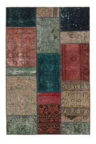 絨毯 Patchwork - Persien/Iran 101X155 ブラック/茶色 (ウール, ペルシャ/イラン)