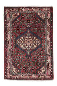  アサダバード 絨毯 80X112 ペルシャ ウール 黒/深紅色の 小 