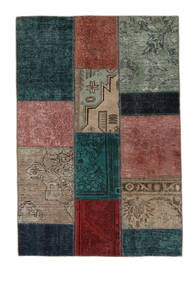 絨毯 Patchwork - Persien/Iran 103X152 ブラック/茶色 (ウール, ペルシャ/イラン)