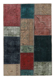 101X150 Patchwork - Persien/Iran Teppe Moderne Svart/Mørk Rød (Ull, Persia/Iran) Carpetvista
