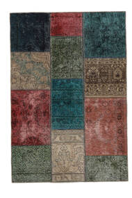 101X150 Patchwork - Persien/Iran Teppich Moderner Schwarz/Dunkelrot (Wolle, Persien/Iran) Carpetvista
