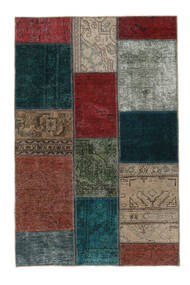 絨毯 Patchwork - Persien/Iran 101X156 ブラック/ダークレッド (ウール, ペルシャ/イラン)