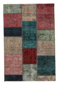 絨毯 Patchwork - Persien/Iran 103X155 ブラック/茶色 (ウール, ペルシャ/イラン)