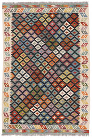 125X184 絨毯 オリエンタル キリム アフガン オールド スタイル ブラック/茶色 (ウール, アフガニスタン) Carpetvista