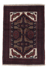 絨毯 ペルシャ バルーチ 85X122 ブラック/ダークレッド (ウール, ペルシャ/イラン)