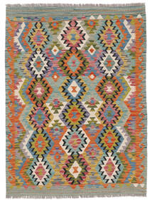  Kelim Afghan Old Stil Teppich 127X173 Braun/Dunkeltürkis Carpetvista