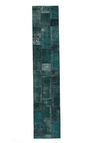 83X413 絨毯 Patchwork - Persien/Iran モダン 廊下 カーペット ブラック (ウール, ペルシャ/イラン) Carpetvista