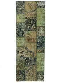 74X206 絨毯 パッチワーク モダン 廊下 カーペット グリーン/ダークグリーン (ウール, ペルシャ/イラン) Carpetvista