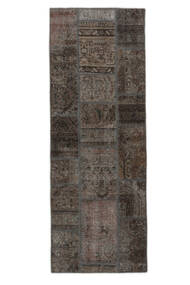  Persischer Patchwork Teppich 74X205 Läufer Schwarz/Braun (Wolle, Persien/Iran)