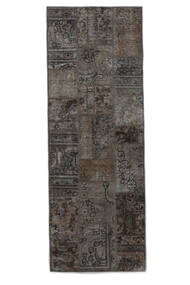 絨毯 Patchwork - Persien/Iran 74X205 廊下 カーペット ブラック/茶色 (ウール, ペルシャ/イラン)