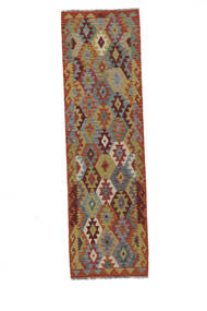 Kilim Afghan Old Style Rug 87X292 Runner
 Dark Red/Brown Wool, Afghanistan Carpetvista