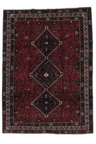  208X285 Shiraz Vloerkleed Zwart/Donkerrood Perzië/Iran Carpetvista