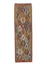  Kilim Afegão Old Style Tapete 78X296 Lã Vermelho Escuro/Castanho Pequeno Carpetvista