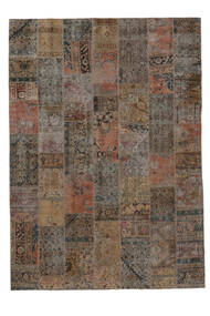 258X358 絨毯 Patchwork - Persien/Iran モダン 茶色/ブラック 大きな (ウール, ペルシャ/イラン) Carpetvista