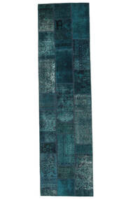 82X307 Koberec Patchwork - Persien/Iran Moderní Běhoun Černá/Tmavě Modrá (Vlna, Persie/Írán) Carpetvista
