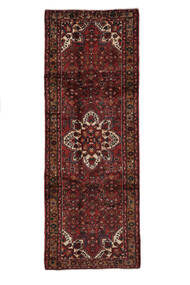  117X320 Hosseinabad Teppich Läufer Schwarz/Dunkelrot Persien/Iran Carpetvista