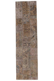 82X306 Patchwork - Persien/Iran Vloerkleed Modern Tapijtloper Bruin/Zwart (Wol, Perzië/Iran) Carpetvista
