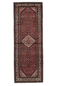 111X305 絨毯 ホセイナバード オリエンタル 廊下 カーペット ブラック/茶色 (ウール, ペルシャ/イラン) Carpetvista