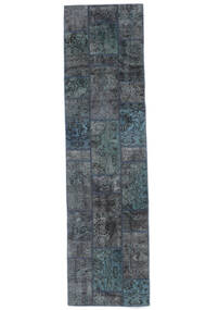 82X309 絨毯 Patchwork - Persien/Iran モダン 廊下 カーペット ブラック/ダークグレー (ウール, ペルシャ/イラン) Carpetvista