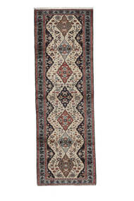 97X293 Hamadan Orientalisk Hallmatta Svart/Mörkröd (Ull, Persien/Iran) Carpetvista