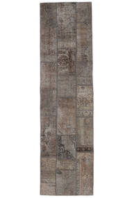 絨毯 Patchwork - Persien/Iran 85X310 廊下 カーペット 茶色/ブラック (ウール, ペルシャ/イラン)