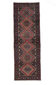 105X310 Asadabad Teppich Orientalischer Läufer Schwarz/Dunkelrot (Wolle, Persien/Iran) Carpetvista