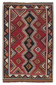 Dywan Perski Kilim Vintage 157X242 Czarny/Ciemnoczerwony (Wełna, Persja/Iran)
