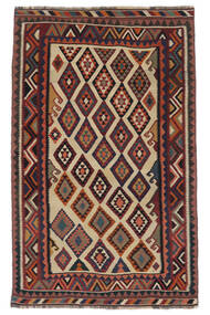151X244 Kelim Vintage Vloerkleed Oosters Zwart/Donkerrood (Wol, Perzië/Iran) Carpetvista