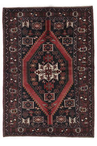 144X205 絨毯 オリエンタル ハマダン ブラック/ダークレッド (ウール, ペルシャ/イラン) Carpetvista