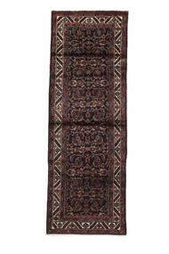 108X313 絨毯 ホセイナバード オリエンタル 廊下 カーペット ブラック/ダークレッド (ウール, ペルシャ/イラン) Carpetvista