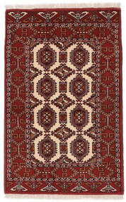  Persischer Turkaman Teppich 83X126 Schwarz/Dunkelrot (Wolle, Persien/Iran)