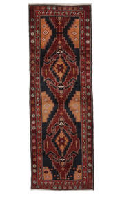 102X298 Hamadan Teppich Orientalischer Läufer Schwarz/Dunkelrot (Wolle, Persien/Iran) Carpetvista