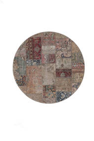  Persischer Patchwork Teppich Ø 200 Rund Braun (Wolle, Persien/Iran)