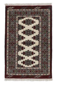 80X124 Turkaman Teppich Orientalischer Schwarz/Braun (Wolle, Persien/Iran) Carpetvista