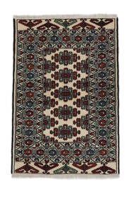 83X120 絨毯 オリエンタル トルクメン ブラック/茶色 (ウール, ペルシャ/イラン) Carpetvista