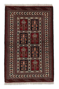 84X127 Turkaman Vloerkleed Oosters Zwart/Bruin (Wol, Perzië/Iran) Carpetvista