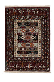 86X118 Alfombra Turkaman Oriental Negro/Marrón (Lana, Persia/Irán) Carpetvista
