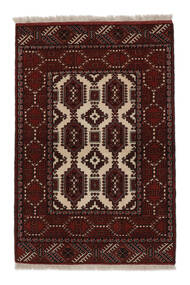 89X133 Turkaman Vloerkleed Oosters Zwart/Bruin (Wol, Perzië/Iran) Carpetvista