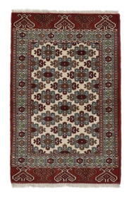  Persialainen Turkaman Matot 87X130 Musta/Tummanpunainen Carpetvista