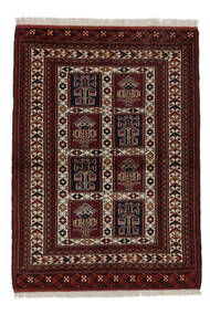90X123 Turkaman Vloerkleed Oosters Zwart/Bruin (Wol, Perzië/Iran) Carpetvista