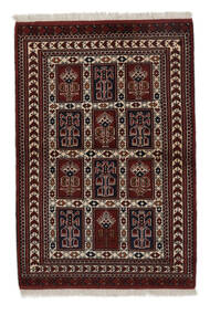 88X128 Dywan Orientalny Turkmeński Czarny/Brunatny (Wełna, Persja/Iran) Carpetvista