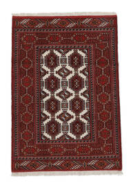 107X145 Alfombra Oriental Turkaman Negro/Rojo Oscuro (Lana, Persia/Irán) Carpetvista