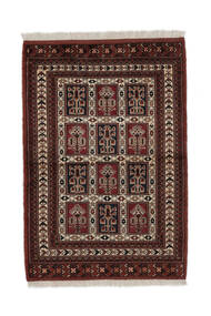 87X123 絨毯 オリエンタル トルクメン ブラック/茶色 (ウール, ペルシャ/イラン) Carpetvista