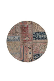  Patchwork - Persien/Iran Ø 100 Vintage Persian Wool Rug Brown/Dark Red Small Carpetvista