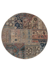  Patchwork - Persien/Iran Ø 100 Vintage Persian Wool Rug Brown/Black Small Carpetvista
