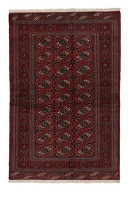 130X195 Turkaman Teppich Orientalischer Schwarz/Dunkelrot (Wolle, Persien/Iran) Carpetvista