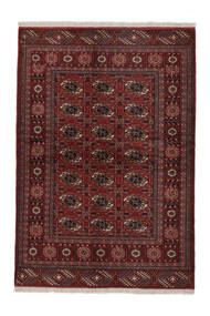137X200 絨毯 オリエンタル トルクメン ブラック/ダークレッド (ウール, ペルシャ/イラン) Carpetvista