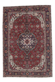  Orientalsk Tabriz Teppe 198X289 Svart/Mørk Rød Ull, Persia/Iran Carpetvista