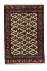 137X195 絨毯 オリエンタル トルクメン ブラック/茶色 (ウール, ペルシャ/イラン) Carpetvista