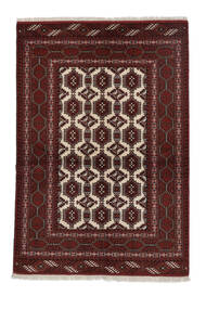  Orientalischer Turkaman Teppich 136X196 Schwarz/Dunkelrot Wolle, Persien/Iran Carpetvista